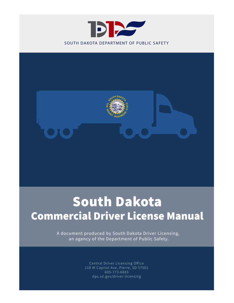 Cover of the South Dakota CDL manual